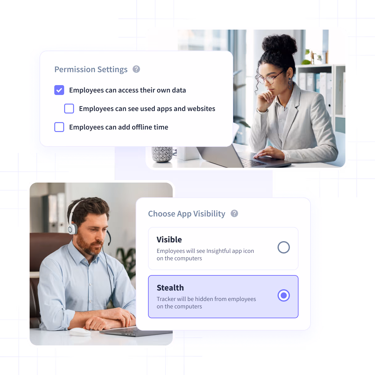 Insightful dashboard showing employee time on projects and tasks