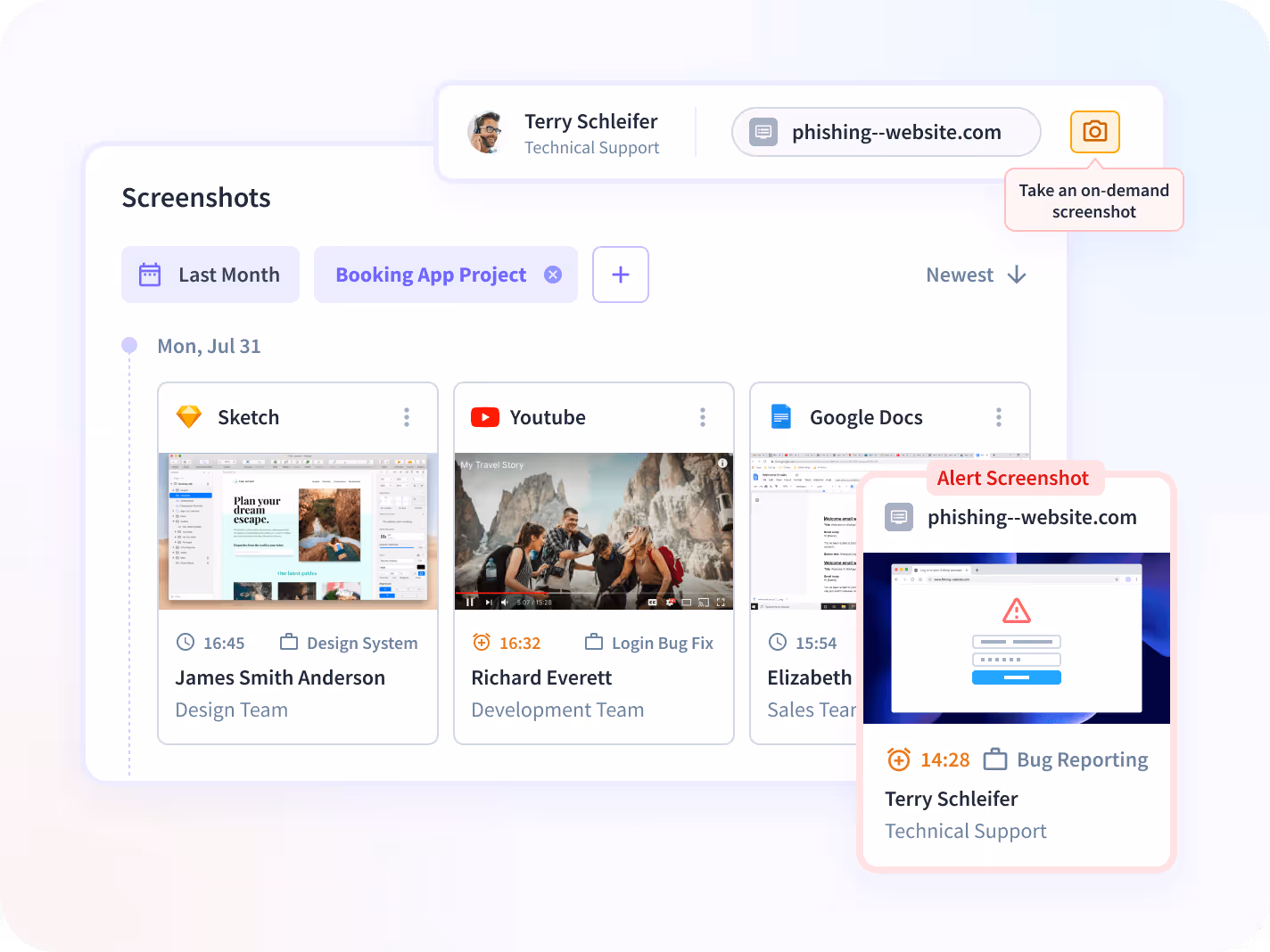 monitor employees screenshots