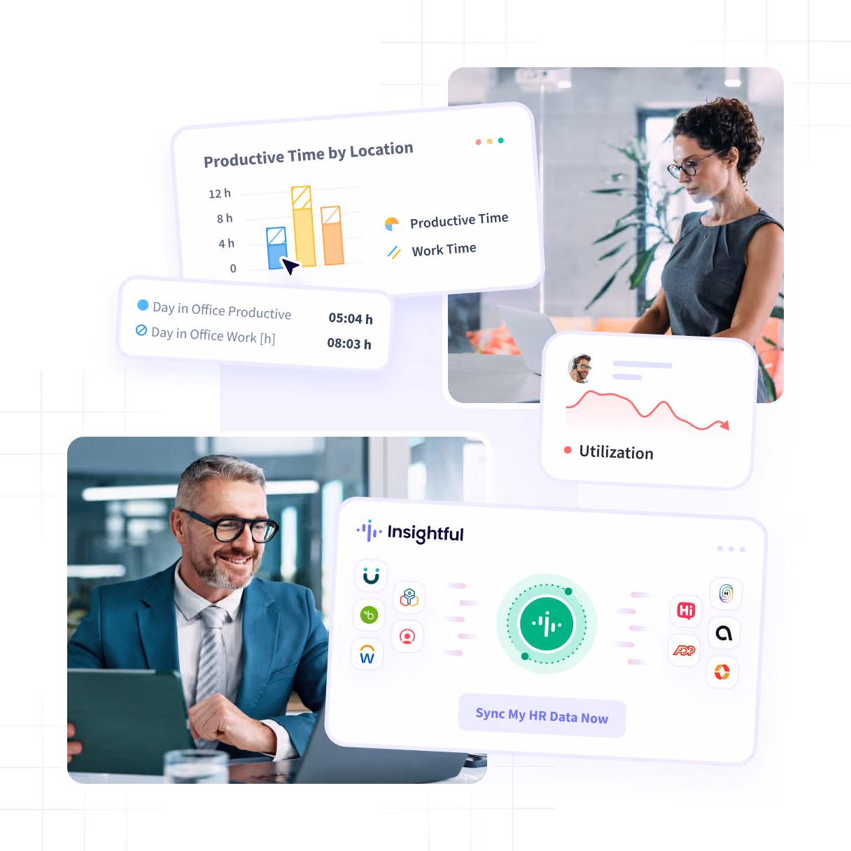 Insightful dashboard showing employee time on projects and tasks