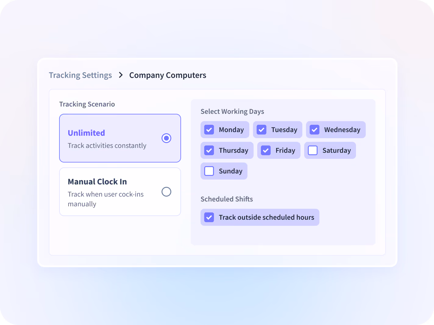 Insightful dashboard showing employee time on projects and tasks