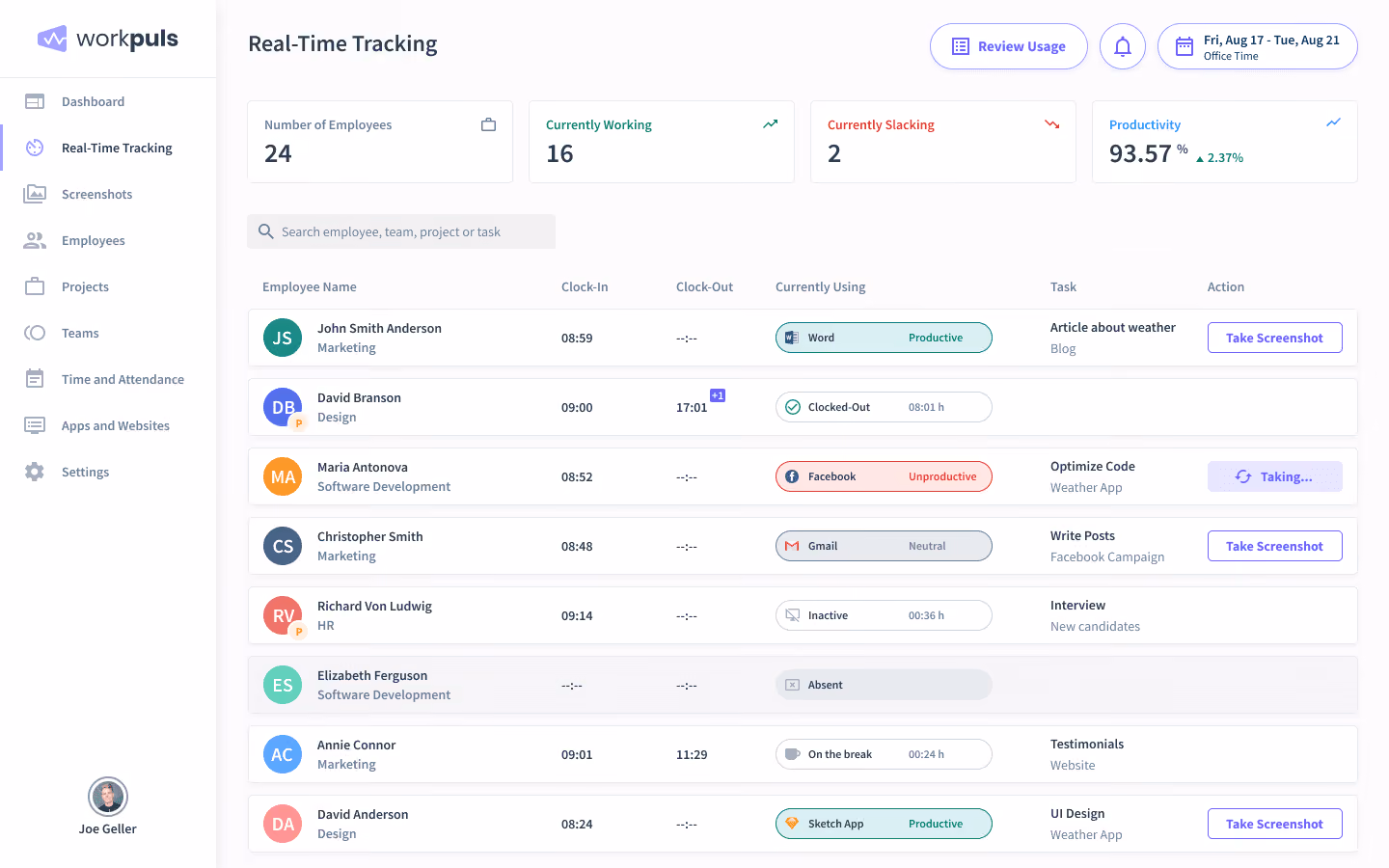 real time tracking