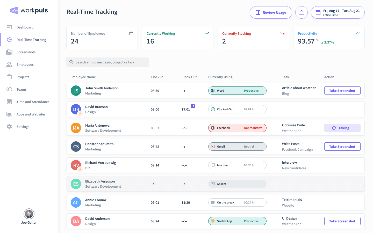 real time tracking