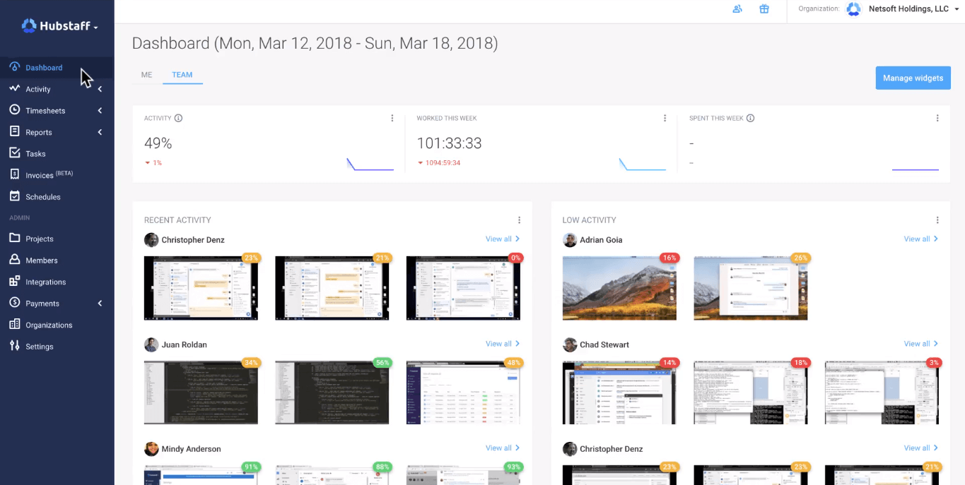 hubstaff employee monitoring