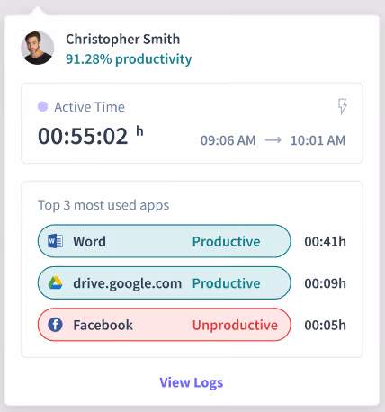 timelines pop up