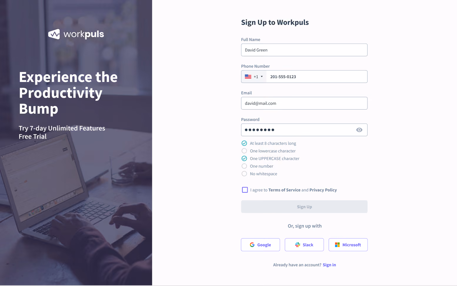 workpuls registration