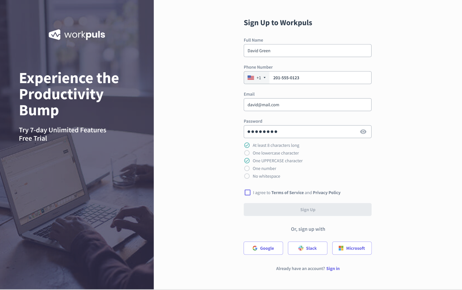 workpuls registration