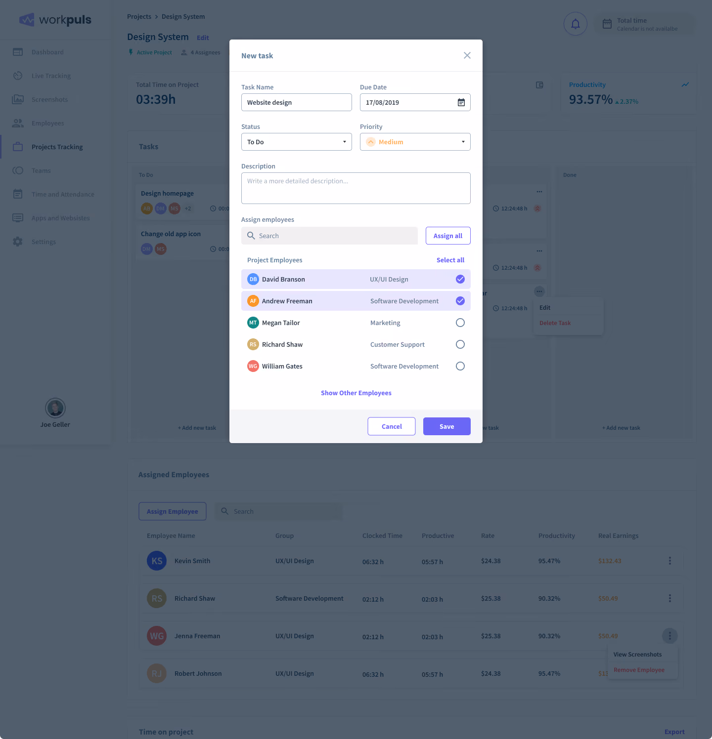 add task workpuls
