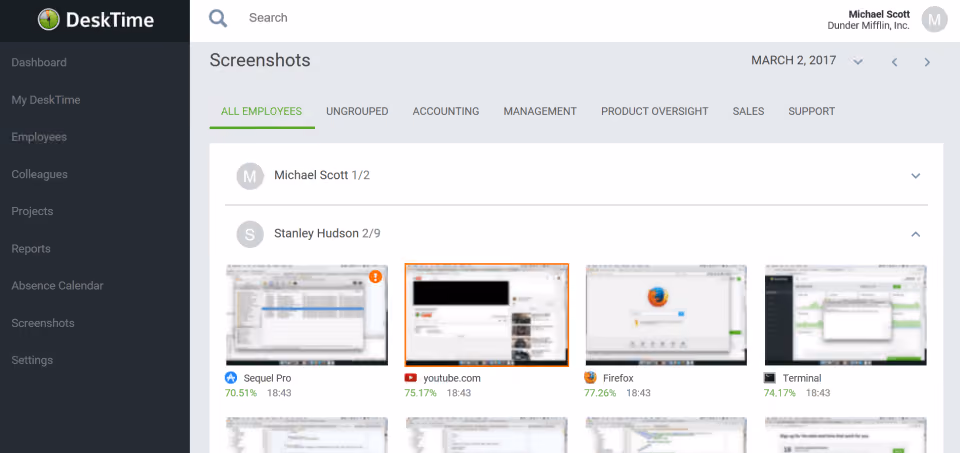desktime screenshot