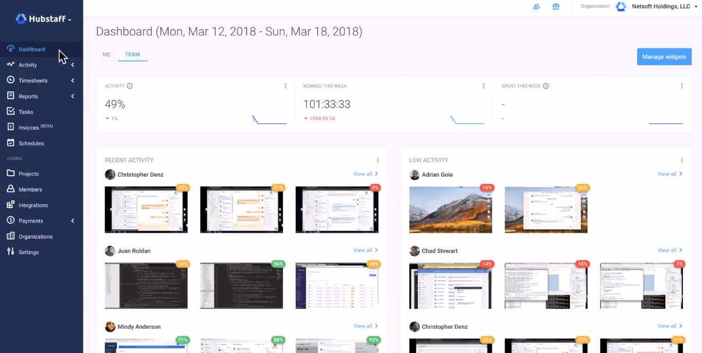 hubstaff employee monitoring