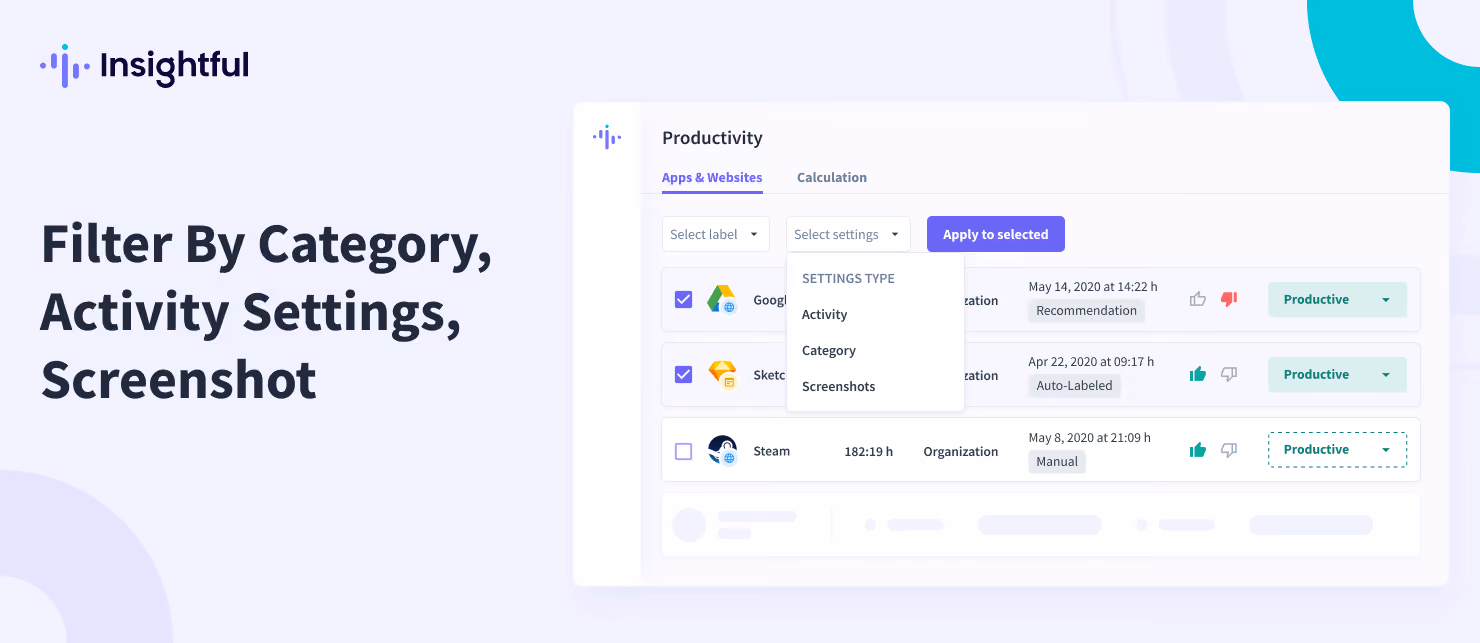 Manage Apps and Websites faster with new filters