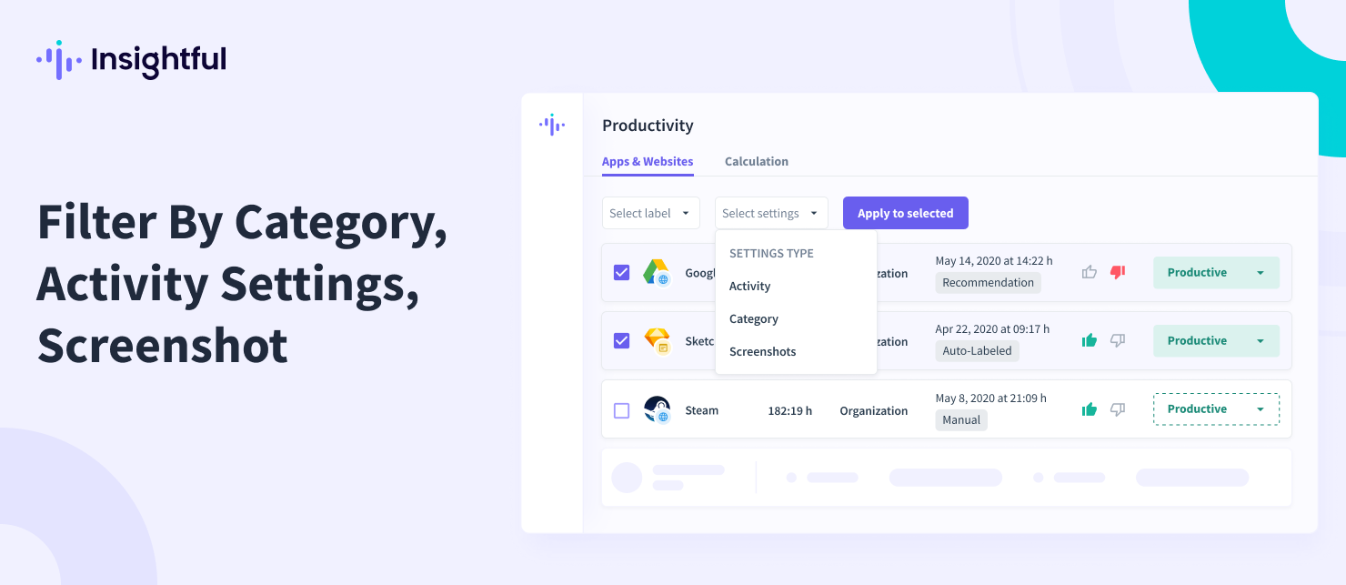 Manage Apps and Websites faster with new filters