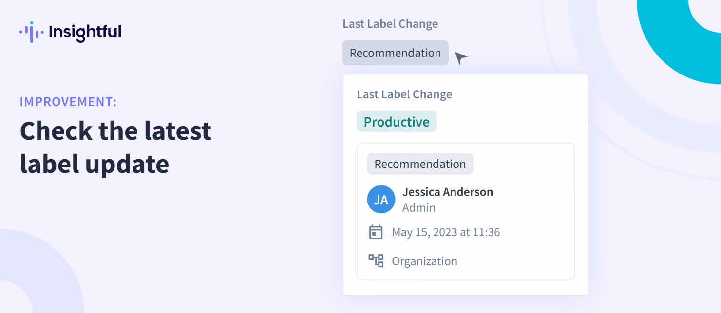 View the latest update made to the labels